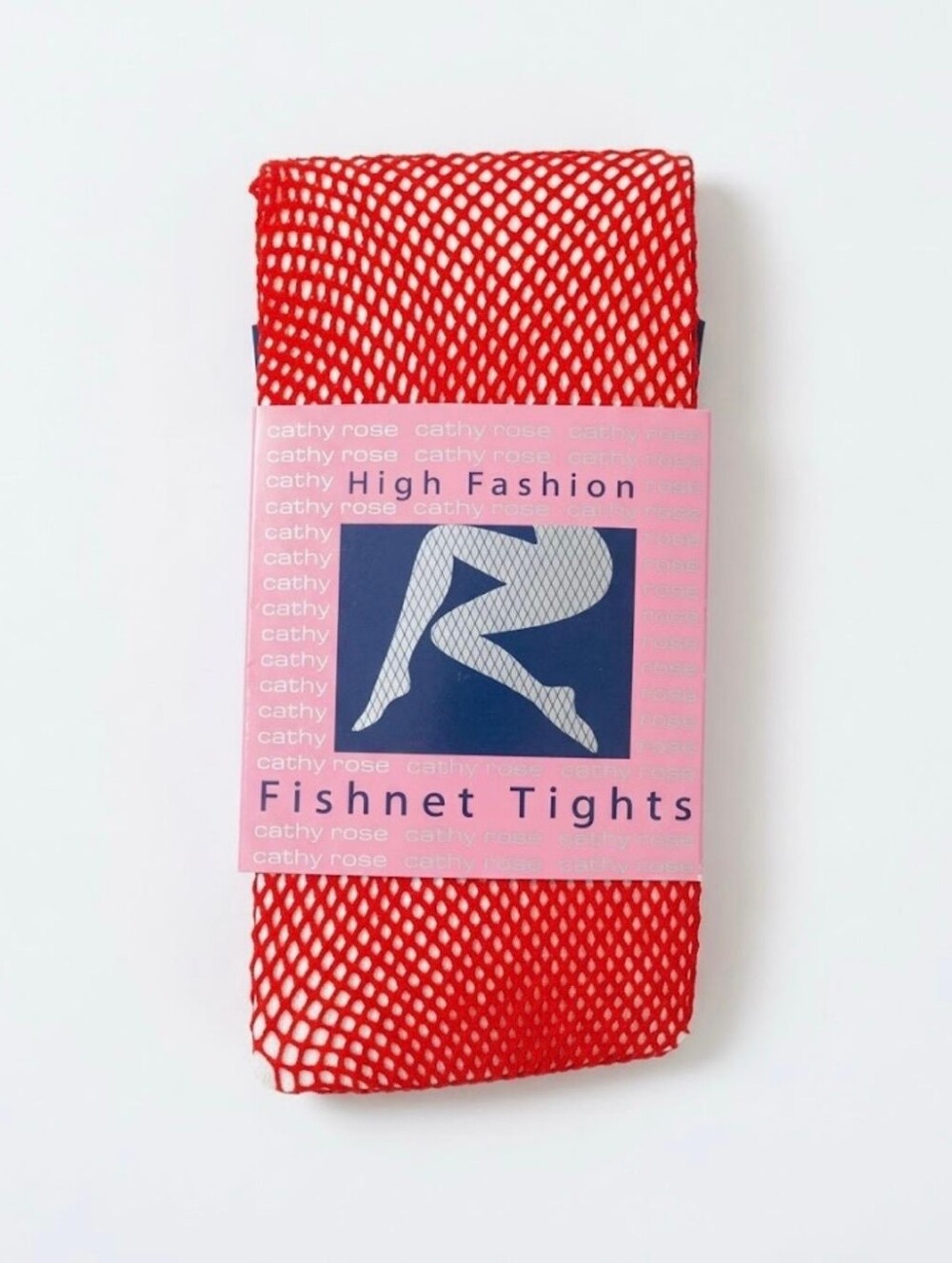 CATHY ROSE, Red Fishnet Tights. Queen Size. Fits: 5'3"-5'11";150-225LBS